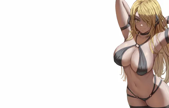 Picture girl, sexy, cleavage, thighhighs, long hair, boobs, anime, beautiful
