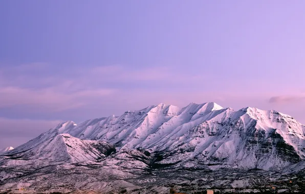 Snow, landscape, mountains, nature, town, Alpine, winter.