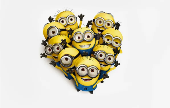 Yellow, white background, Minions, Despicable me, Despicable Me