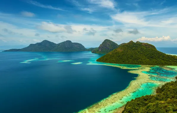 Picture sea, island, Malaysia, Tun Antler Of The Marine Park