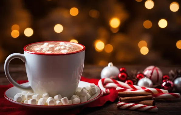 Christmas, candy, mug, Cup, sweets, New year, drink, dessert