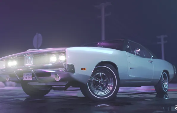 Auto, Night, Machine, Light, Style, 1969, Lights, Car