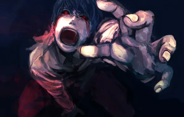 Picture blood, hand, art, Anime, guy, Anime, Creek, Tokyo Ghoul