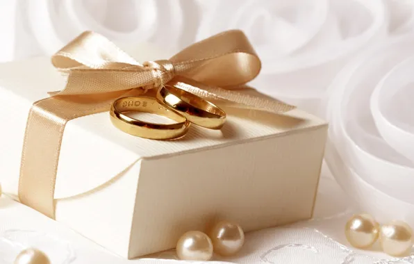 Gift, ring, tape, pearl, bow