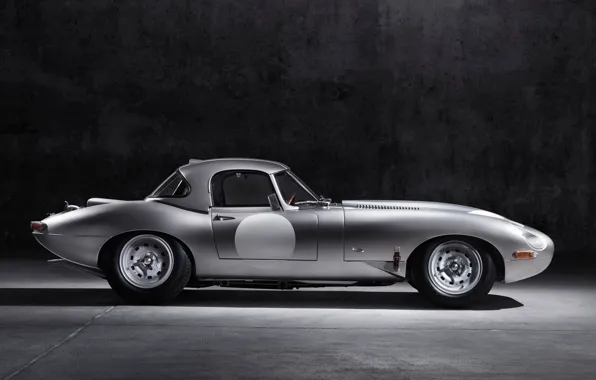 Picture light, grey, background, Jaguar, steel, E-Type Lightweight