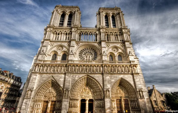 Picture the sky, clouds, Notre Dame Cathedral