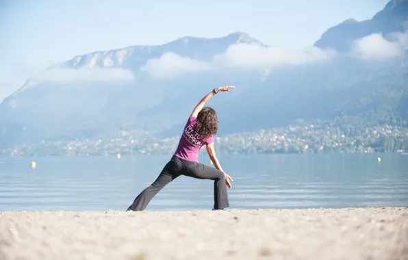 Picture beach, woman, yoga
