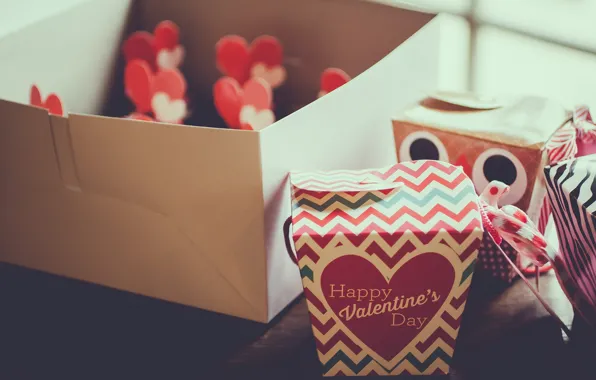 Picture holiday, box, gift, heart, hearts, Valentine's day, Valentine's day