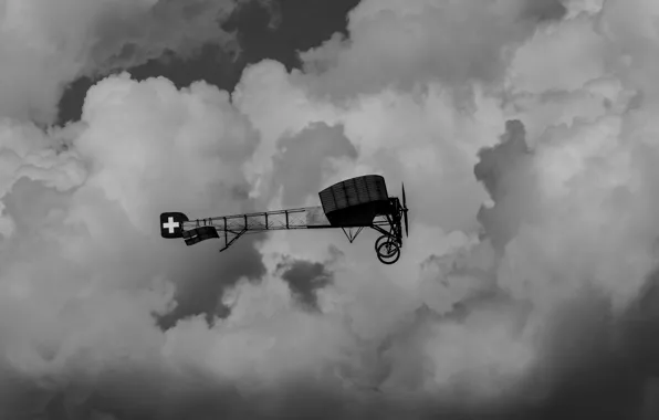 Picture the sky, clouds, flight, the plane, Switzerland, Bleriot