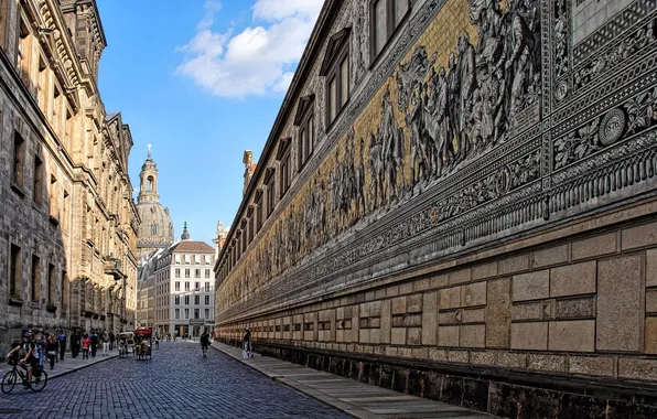 Picture street, home, Germany, Dresden, Church, panels