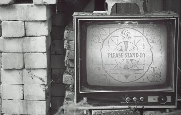 TV, Fallout, Bethesda Softworks, Bethesda, Bethesda Game Studios, Black and white, Bethesda, STBY