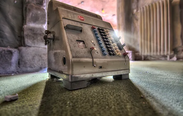 Macro, background, cash register