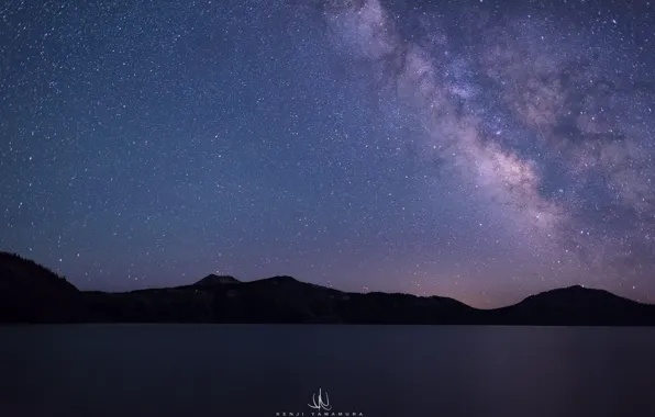 Picture USA, the milky way, Oregon, photographer, Crater Lake, Kenji Yamamura