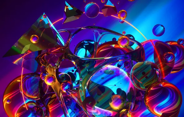 Picture glass, paint, the volume, Prism