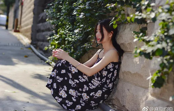 Summer, girl, the city, smile, street, model, makeup, Asian