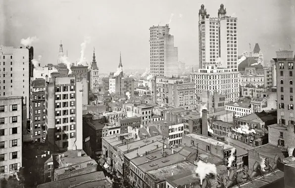 Picture retro, home, panorama, USA, 1900-the year