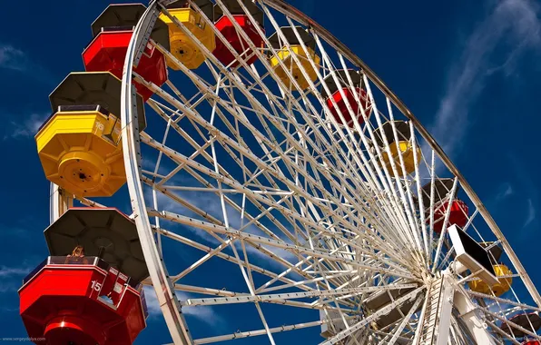 The sky, yellow, red, Park, stay, entertainment, Ferris wheel