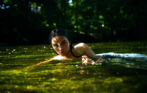 Picture look, water, girl, face, pose, the situation, Dasha, Maxim Gontarev