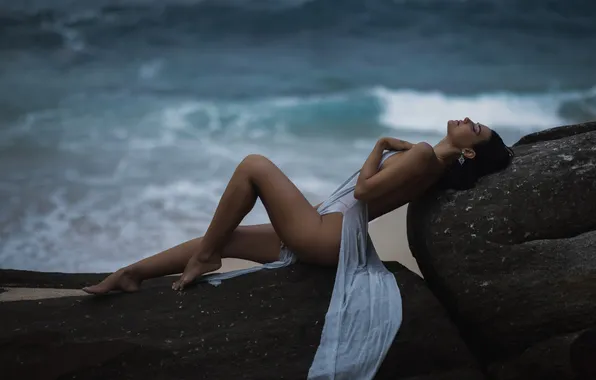 Sea, barefoot, dress, legs, Buyanskyy Dmytro, Dmitry Buyansky, Buyanskyy Photography