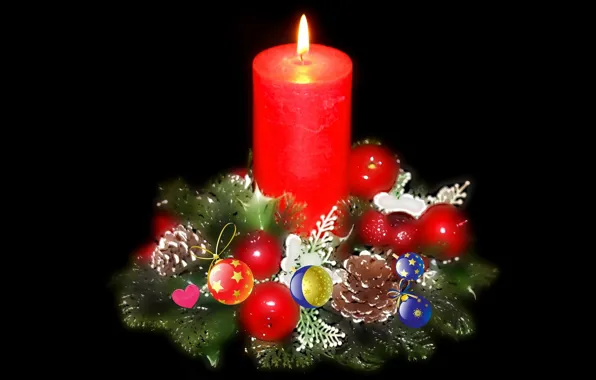 Picture collage, toy, candles, Christmas, bumps