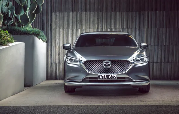 Mazda 6, sedan, front view, 2018