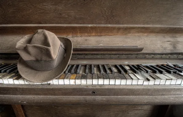 Background, hat, piano