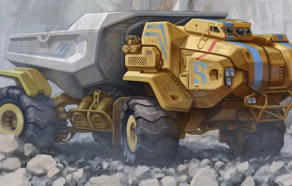 Picture stones, truck, the front, Sci-Fi, dump truck