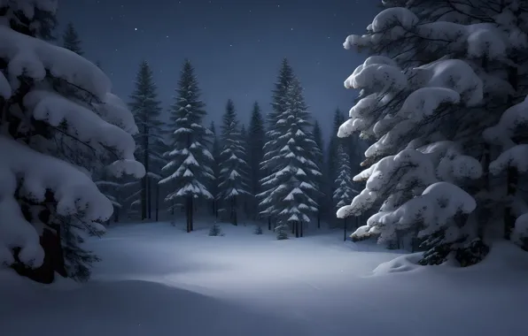 Winter, frost, forest, snow, trees, nature, winter, ate