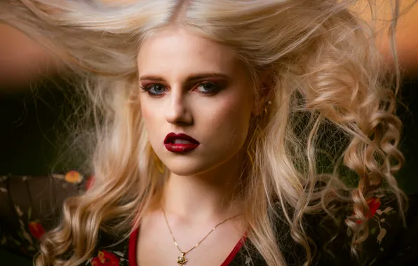 Picture eyes, look, face, model, hair, makeup, lipstick, blonde