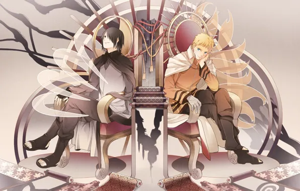 Anime, art, guys, Sasuke, Naruto, Naruto