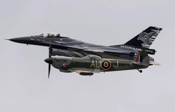 Picture F-16, Spitfire, Fighter