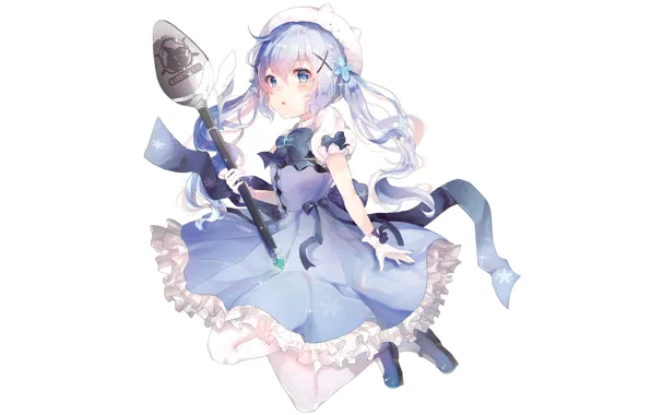Picture anime, girl, white background