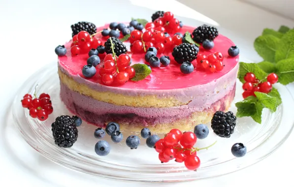 Picture food, blueberries, cake, cake, fruit, cake, cream, dessert