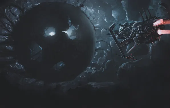 Planet, Space, Ship, Art, Spaceship, Fiction, Dead, Battleship