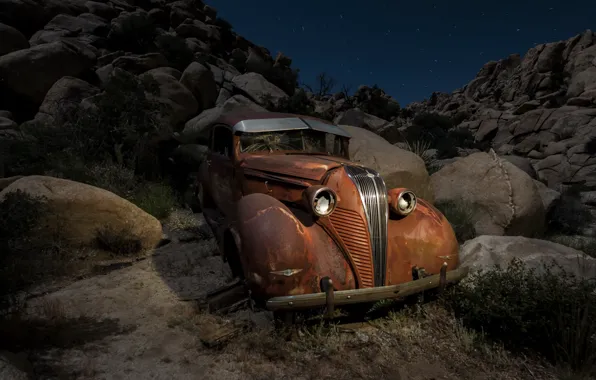 Machine, night, scrap