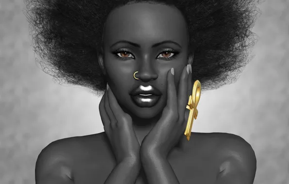 Girl, portrait, African