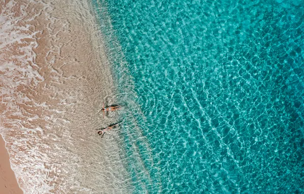 Summer, water, girls, clear water, mood, the ocean, stay, wave