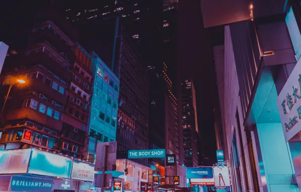 Night, the city, Hong Kong