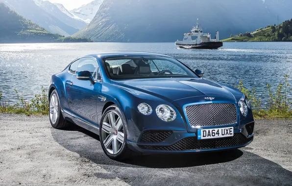 Blue, Bentley, Continental, Bentley, continental, 2015