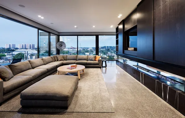 Design, style, interior, fireplace, exclusive, Australia, Victoria, penthouse suite