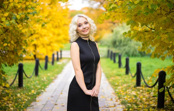 Picture girl, smile, background, Olesya