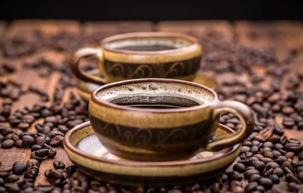 Picture table, coffee, grain, Cup, bokeh