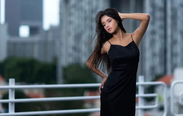 Figure, dress, bokeh, Monique