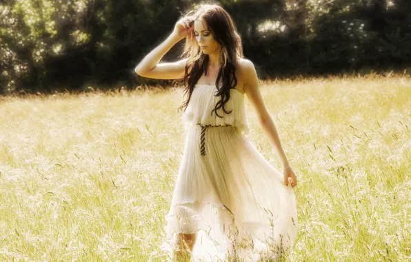 Model, dress, meadow, Emma LK