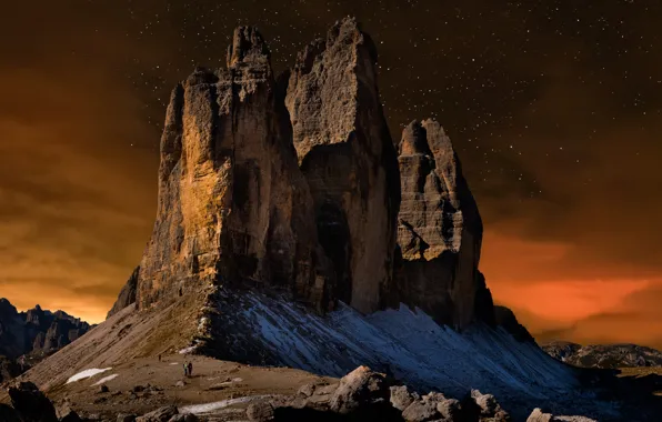 Mountains, night, The Dolomites