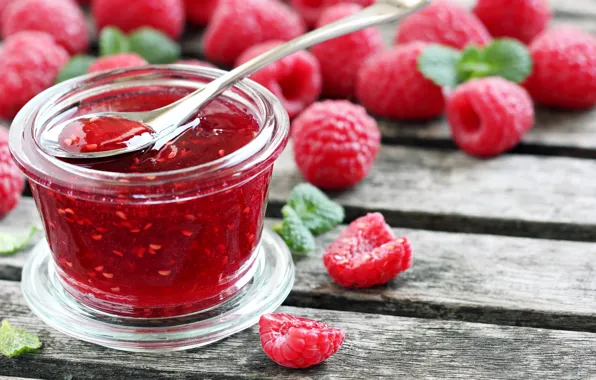 Picture Spoon, Food, Raspberry, Jam, Bank