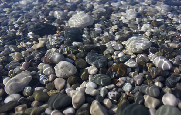 Water, transparency, pebbles, stones