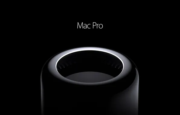 Picture Apple, black background, 2014, Mac Pro, new order power, Gloss black, science and technology, design …