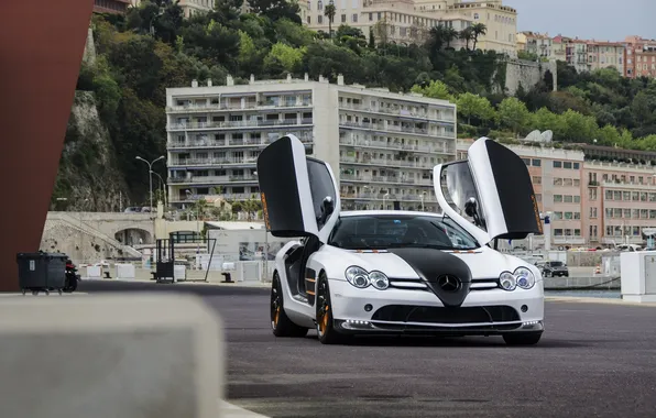 Mercedes-Benz, white, promenade, Monaco, Monaco, McLaren, CPR, Gemballa GT