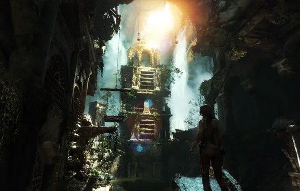 Picture girl, the city, lara croft, tomb raider, Rise of the: Tomb Raider